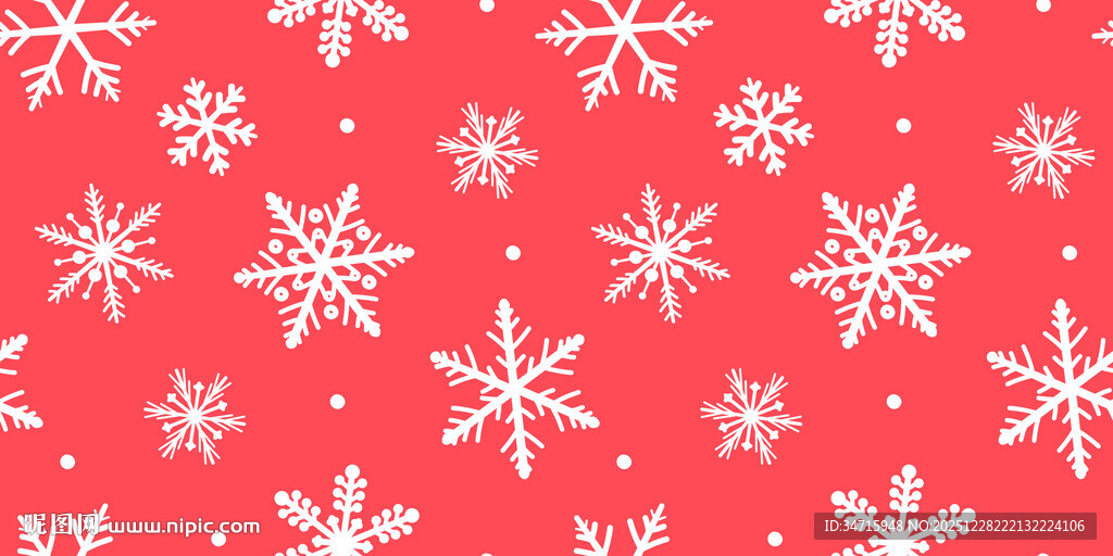 红色背景雪花图案纹理