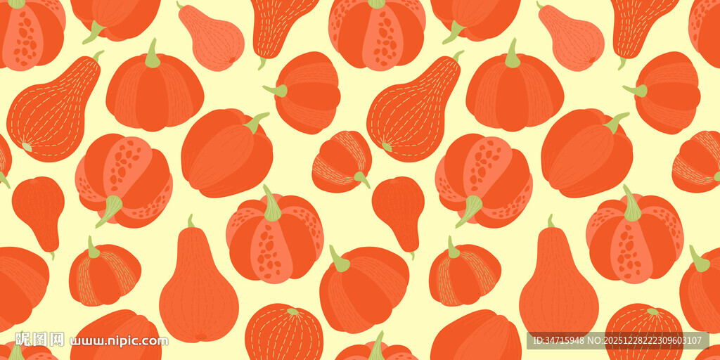 橙色水果图案背景纹理