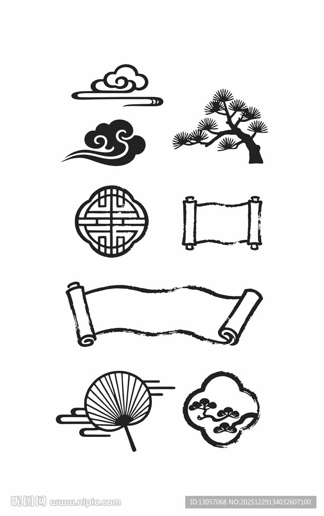 中式传统元素图案集合