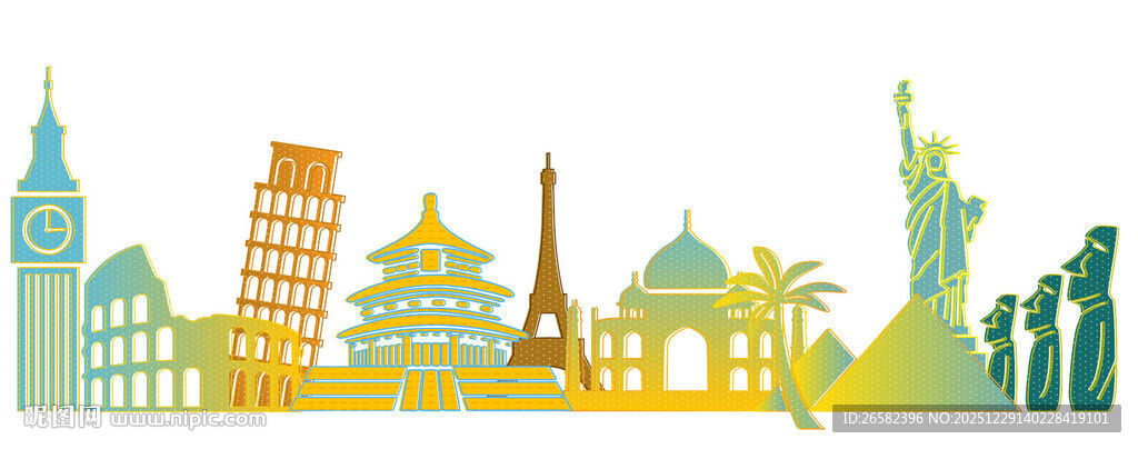 世界著名地标建筑剪影