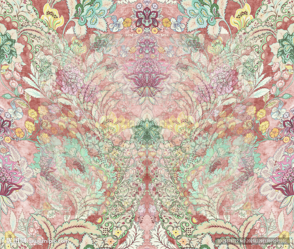 梦幻多彩抽象花纹图案