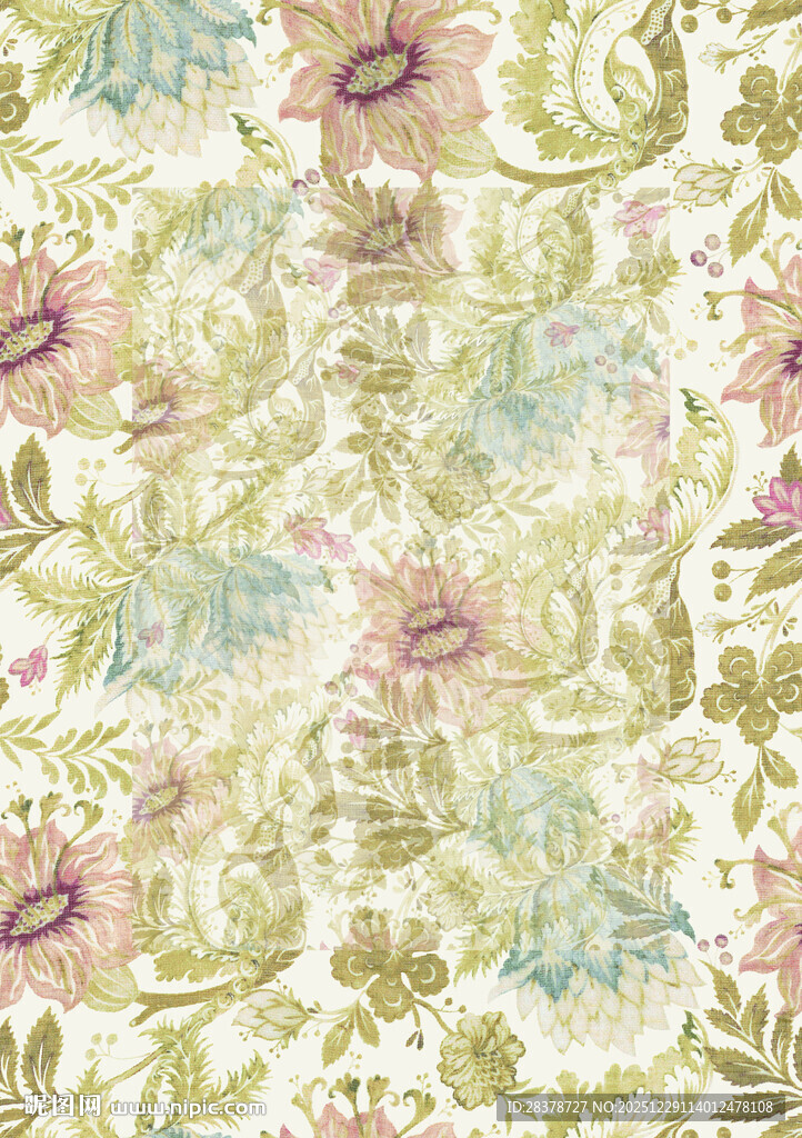 复古风花卉纹理图案