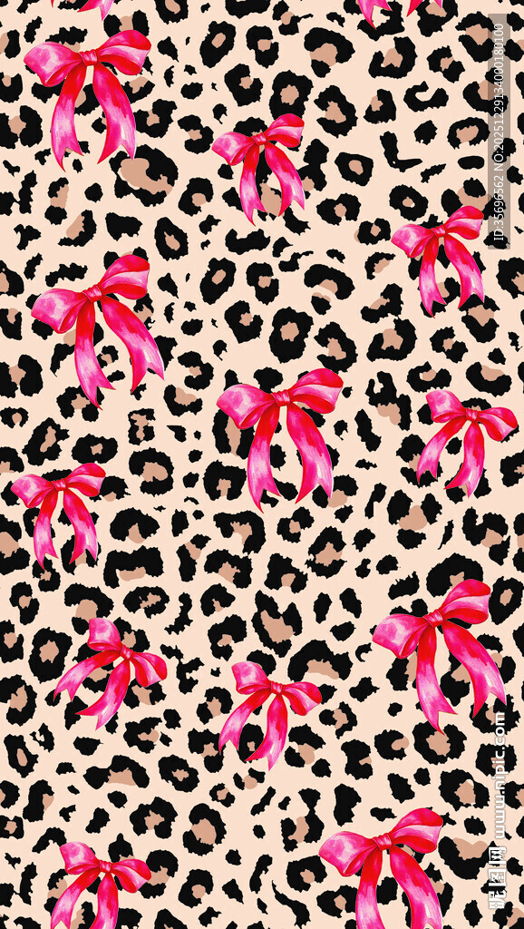 豹纹配粉色火烈鸟图案