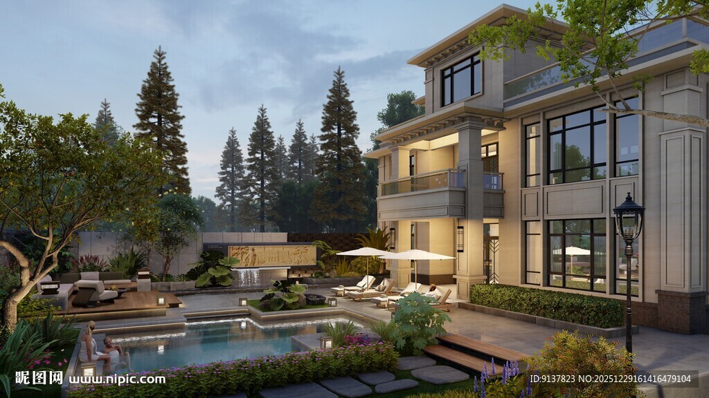 豪华别墅庭院景观设计