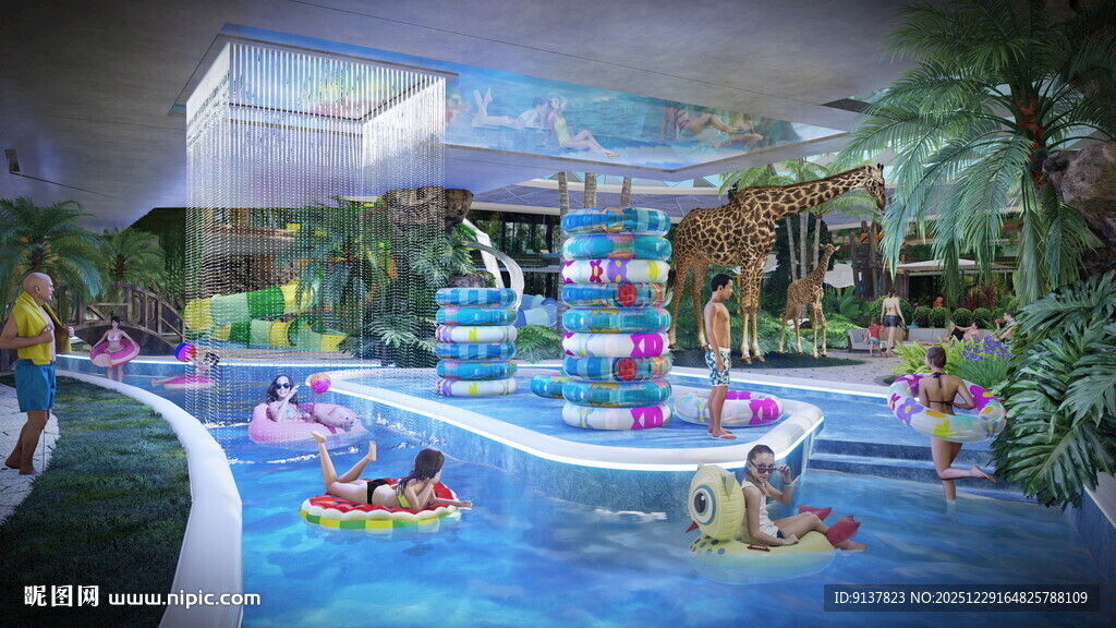 室内水上乐园欢乐场景