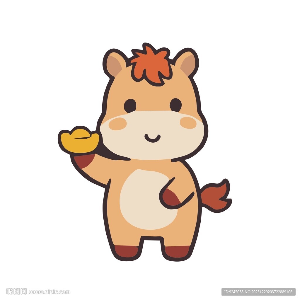 可爱持物小马卡通形象