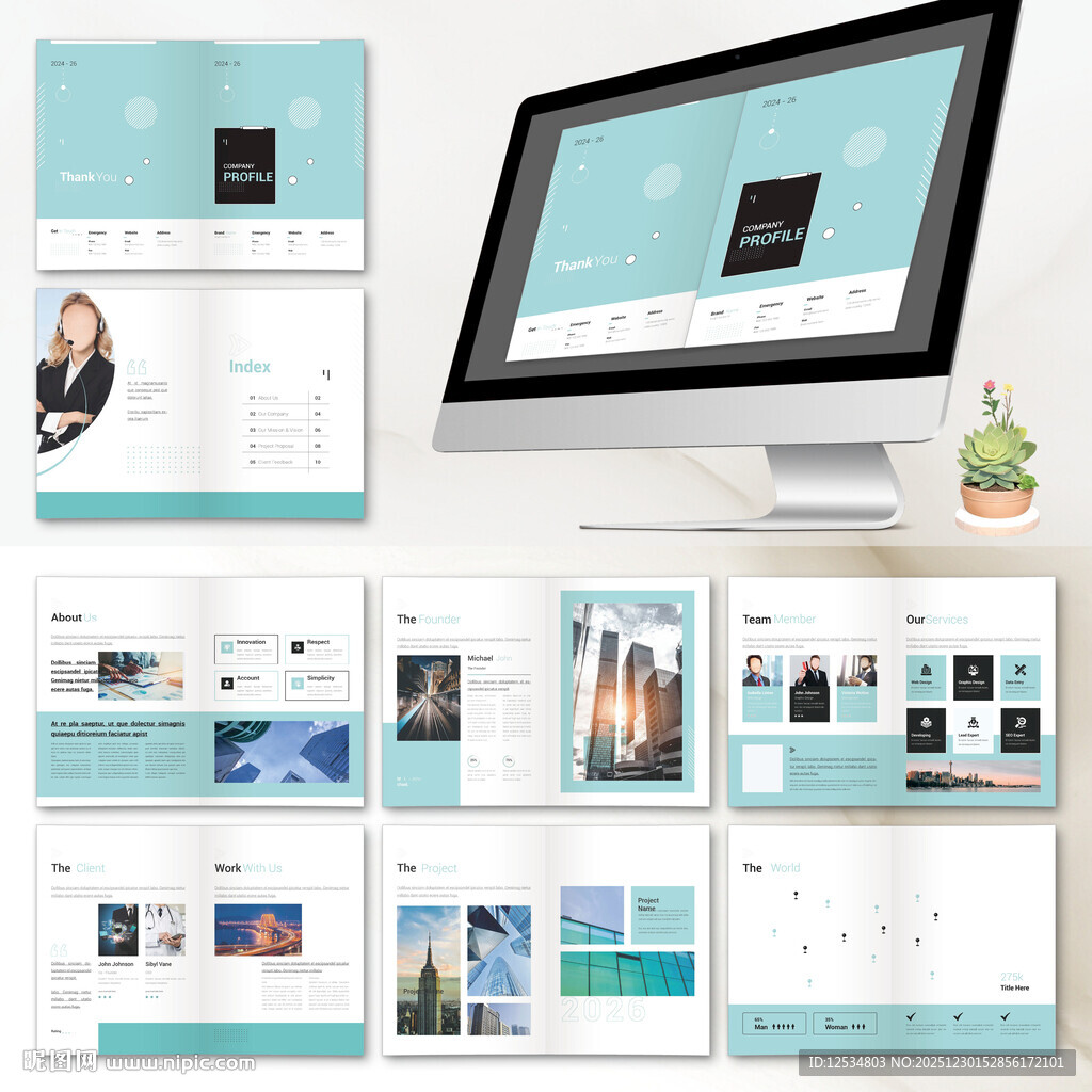 清新画册InDesign模板