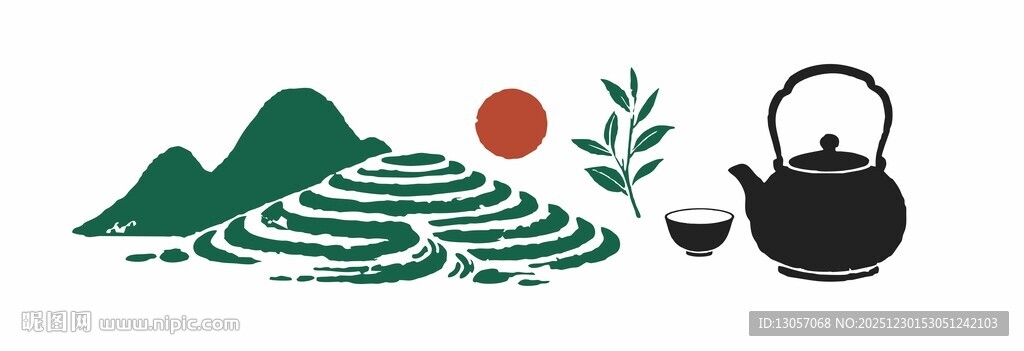 山间茶园品茶意境图