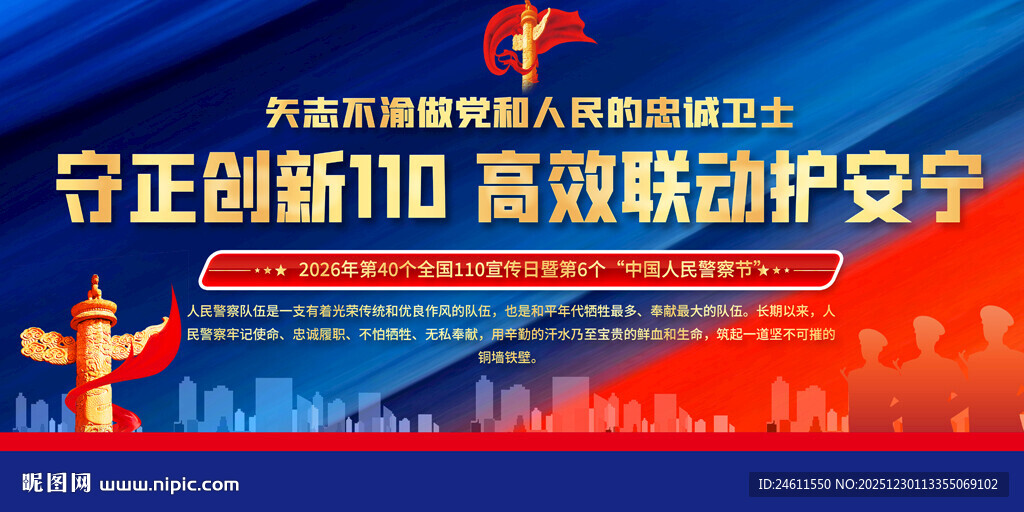 全国110宣传日宣传展板