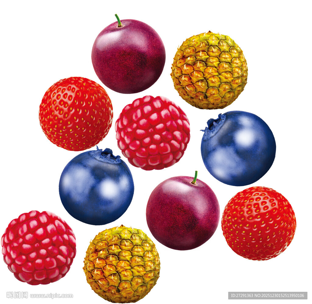 凤梨 莓子 百香果 草莓 蓝莓