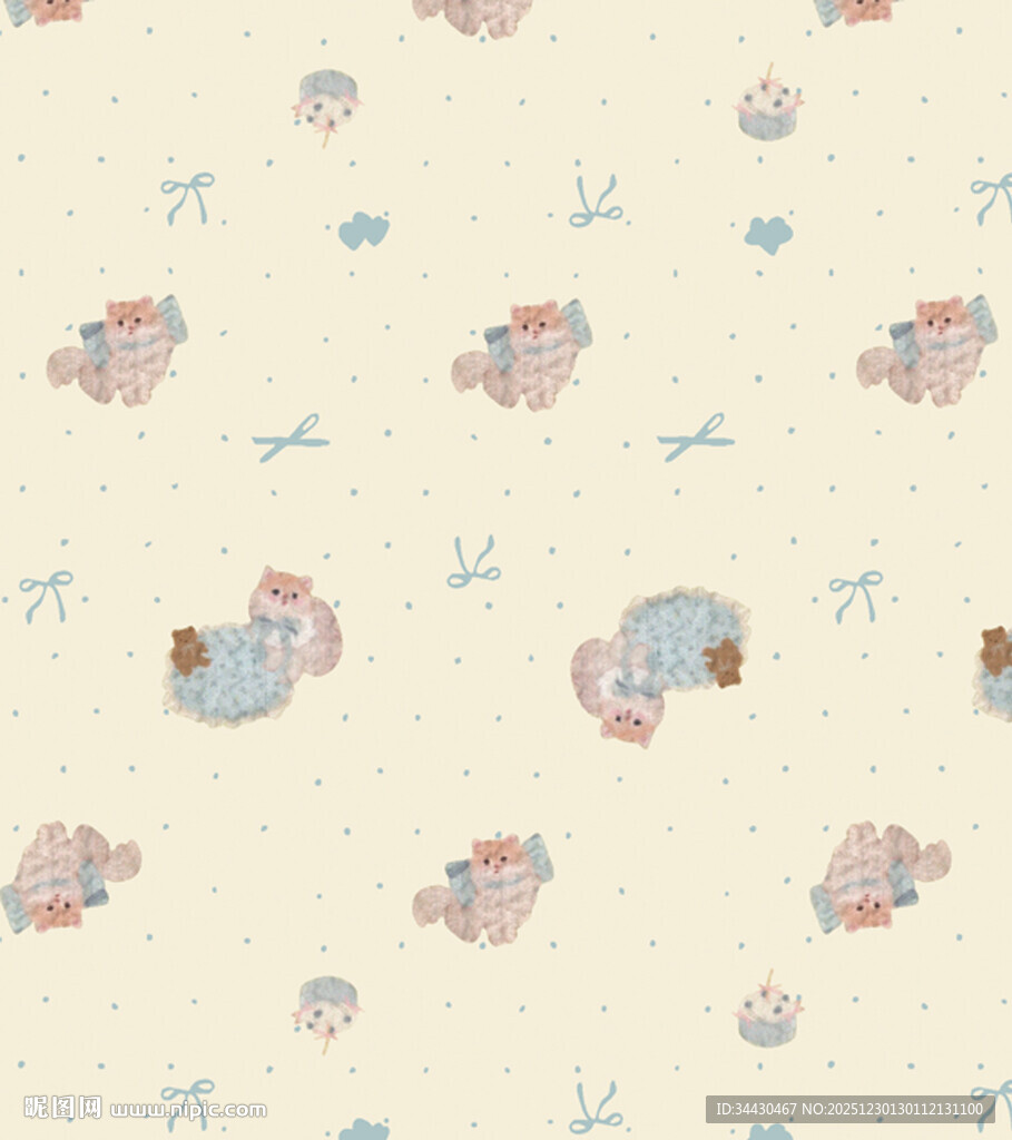 可爱梦幻卡通动物图案背景