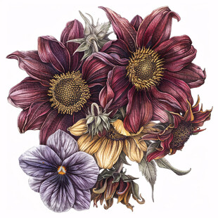 古典写实绘画花