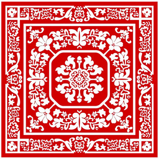 中国风红色花纹图案