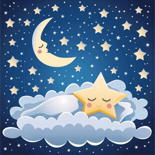 星星睡在云朵上