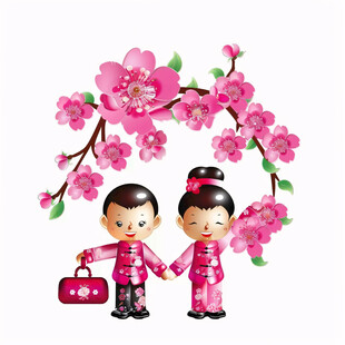 春节喜庆 情侣携手