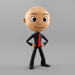 自信的卡通商务人士