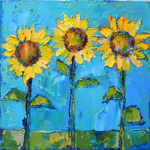 三朵向日葵的明媚