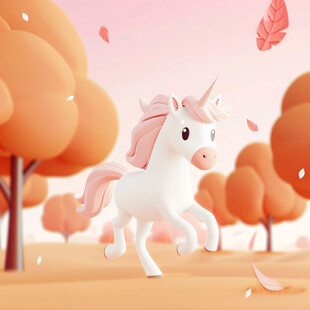 梦幻独角兽插画