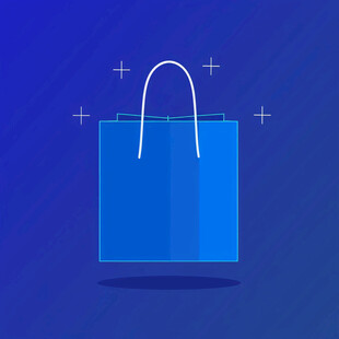 蓝色梦幻背景手提袋