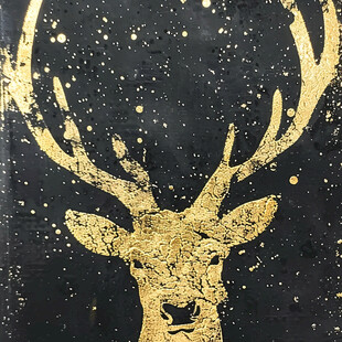 金色麋鹿星空装饰画