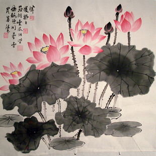 荷花图荷花国画夏荷