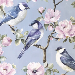 水彩春天插画鸟语花香