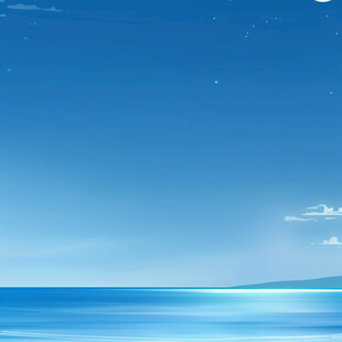 插画蓝天大海