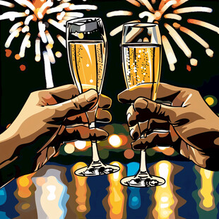 干杯插画