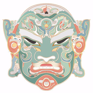 京剧脸谱门神人物