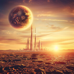 迪拜地产广告封面插画