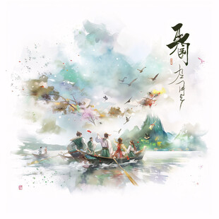 广西景点广西水彩海报