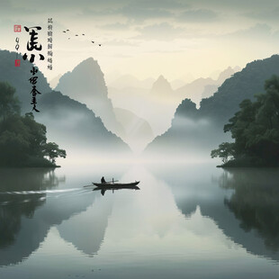 旅游广告大自然渔舟