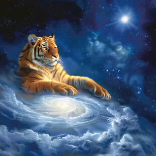 老虎插画如虎添翼插画