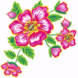 流行图案刺绣双边花