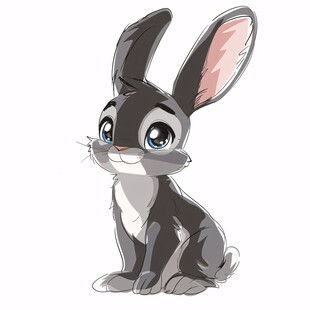 卡通小灰兔
