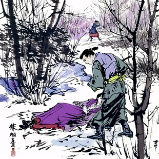 踏雪寻梅故事图