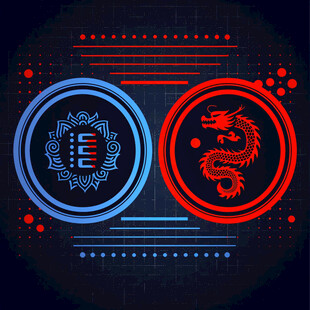 龙抬头对称简约