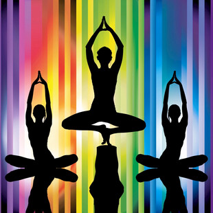 瑜伽人物瑜伽剪影