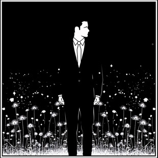 电脑画酒店画黑白画