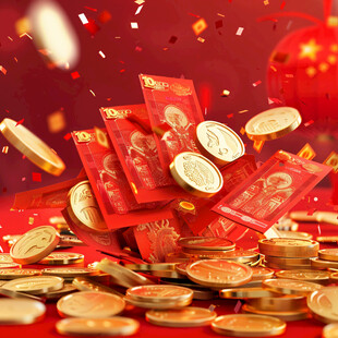 红包金币背景