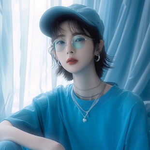 人物插画短发女生