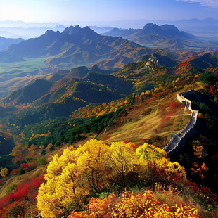 名胜古迹古长城秋色