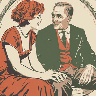 两个对话的人插画