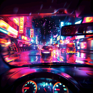 雨夜行人与车辆