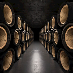 酒桶素材酒窖内景