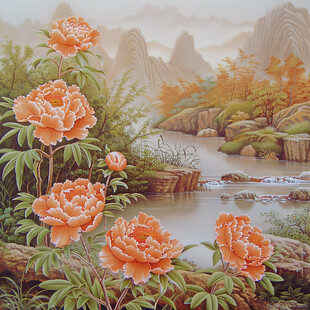 山水画风景画花开富贵