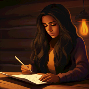 认真看书的女孩