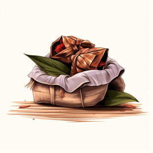 手剥山核桃插画