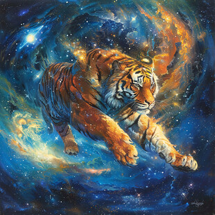 老虎插画如虎添翼插画