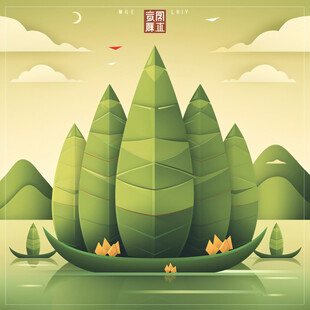 中国风端午节粽子山